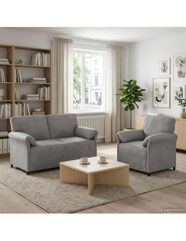 Set di divani 2 pz Grigio Chiaro Velluto