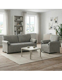 Set di divani 2 pz Grigio Chiaro Velluto
