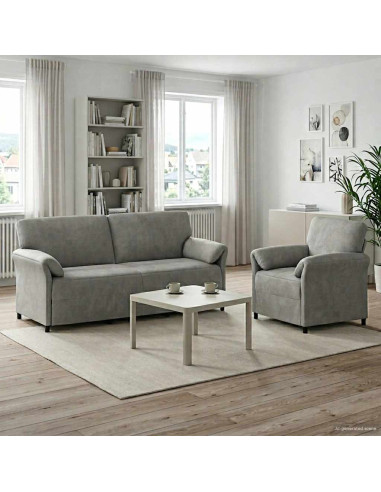 Set di divani 2 pz Grigio Chiaro Velluto