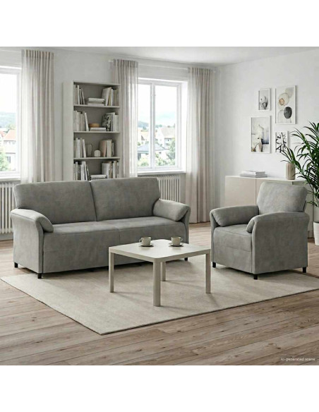 Set di divani 2 pz Grigio Chiaro Velluto