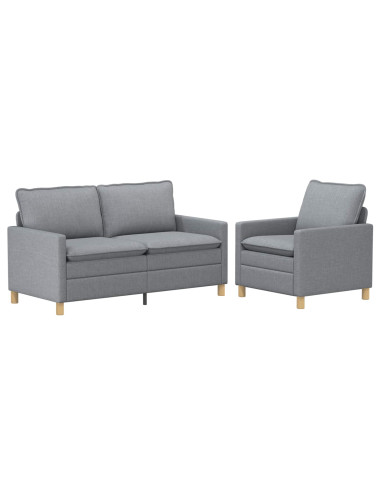 Set di divani 2 pz Grigio Chiaro Tessuto
