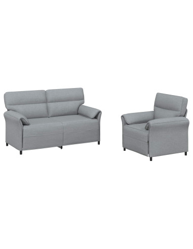 Set di divani 2 pz Grigio Chiaro Tessuto