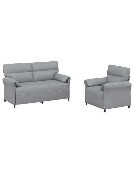 Set di divani 2 pz Grigio Chiaro Tessuto