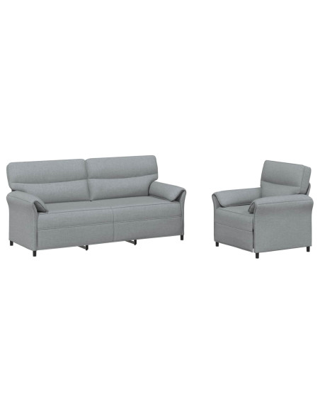 Set di divani 2 pz Grigio Chiaro Tessuto