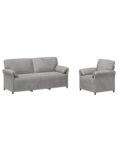 Set di divani 2 pz Grigio Chiaro Velluto