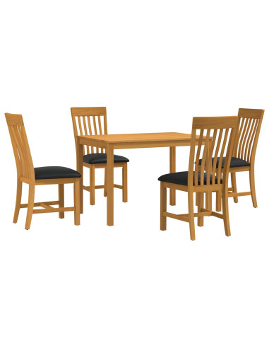 Set da pranzo 5 pz Nero Legno di Quercia Massello