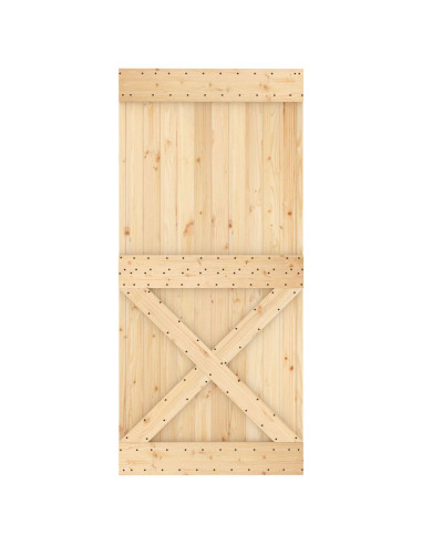 Porta scorrevole Naturale e Nero 95 x 210 cm