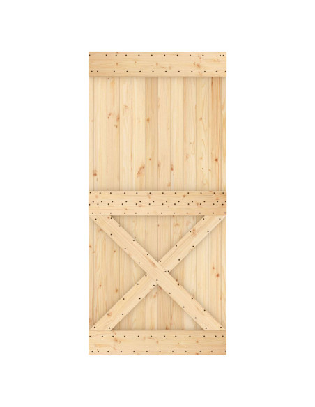 Porta scorrevole Naturale e Nero 95 x 210 cm