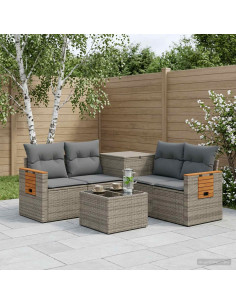Set di divani 6 pz Grigio e Grigio Scuro