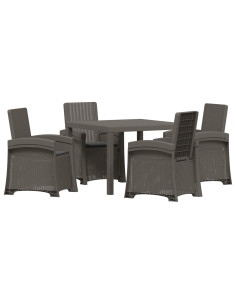 Set da Pranzo per Giardino 5 pz Grigio chiaro e Antracite PP 2