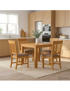 Set da pranzo 5 pz Grigio Legno di Quercia Massello