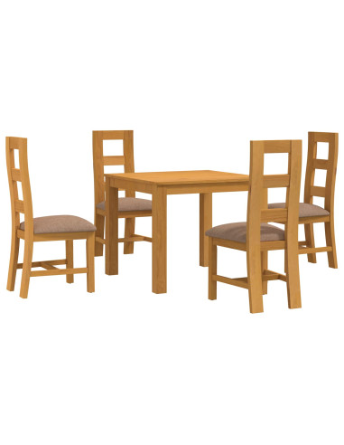 Set da pranzo 5 pz Grigio Legno di Quercia Massello