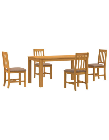 Set da pranzo 5 pz Grigio Legno di Quercia Massello