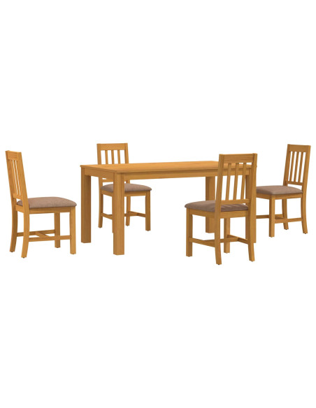 Set da pranzo 5 pz Grigio Legno di Quercia Massello