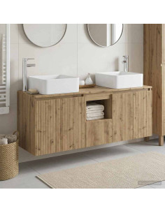 Set di Armadi da Bagno 3 pz Rovere Artigianale