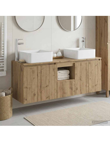 Set di Armadi da Bagno 3 pz Rovere Artigianale