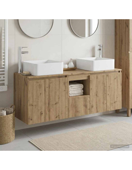 Set di Armadi da Bagno 3 pz Rovere Artigianale