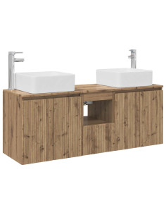 Set di Armadi da Bagno 3 pz Rovere Artigianale 2