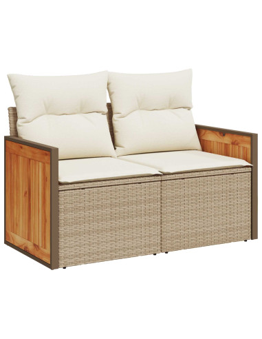 Set di divani 8 pz Beige e Bianco Crema