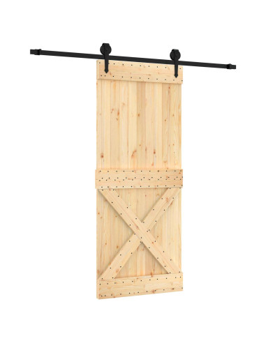 Porta scorrevole Naturale e Nero 85 x 210 cm