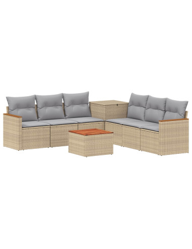 Set di divani 8 pz Beige e Grigio Chiaro