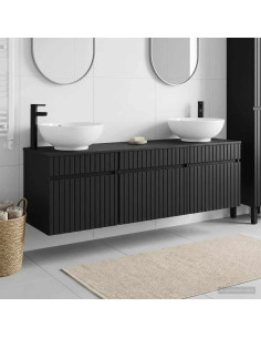 Set di Armadi da Bagno 3 pz Nero 49 x 44,5 x 66,5 cm