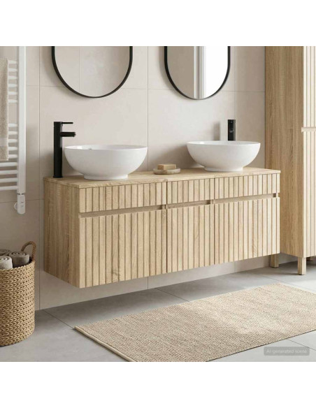 Set di Armadi da Bagno 3 pz Rovere Sonoma 49 x 44,5 x 66,5 cm