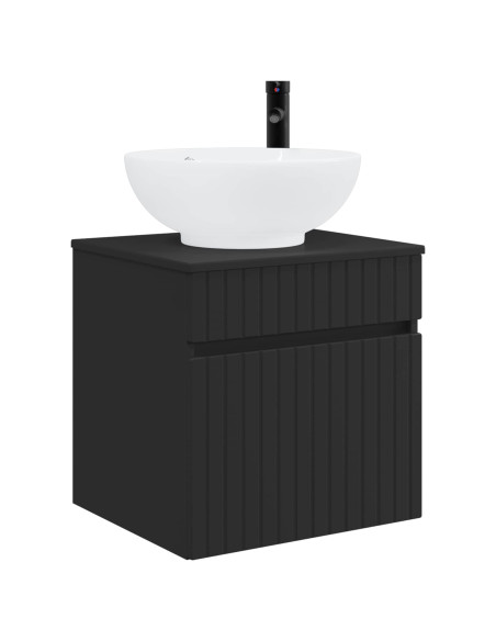 Set di Armadi da Bagno 3 pz Nero 49 x 44,5 x 66,5 cm