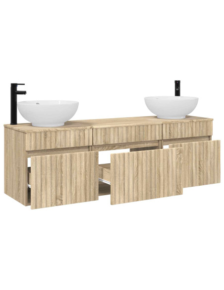 Set di Armadi da Bagno 3 pz Rovere Sonoma 49 x 44,5 x 66,5 cm