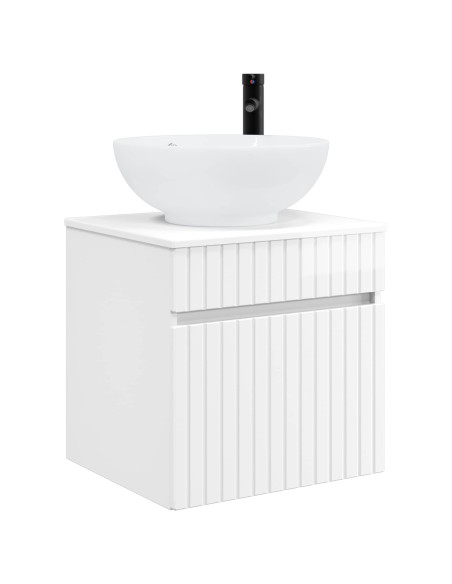 Set di Armadi da Bagno 3 pz Bianco Lucido 49 x 44,5 x 66,5 cm