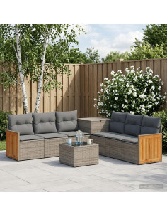 Set di divani 8 pz Grigio e Grigio Scuro