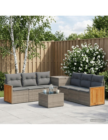 Set di divani 8 pz Grigio e Grigio Scuro