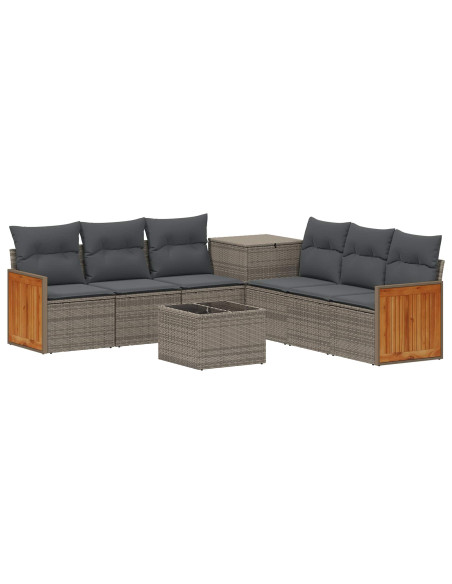 Set di divani 8 pz Grigio e Grigio Scuro