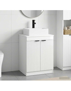 Set di mobili per il bagno Bianco Lucido Legno ingegnerizzato
