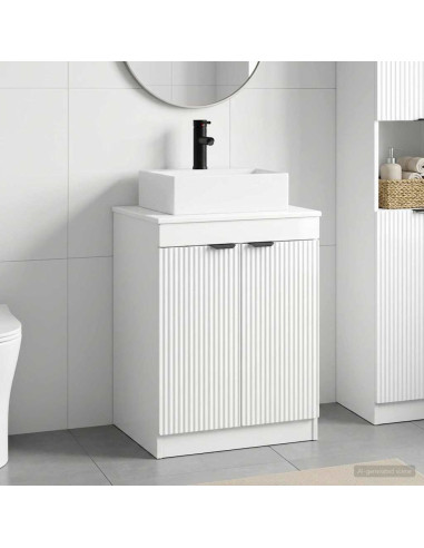 Set di mobili per il bagno Bianco Lucido Legno ingegnerizzato