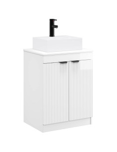 Set di mobili per il bagno Bianco Lucido Legno ingegnerizzato 2