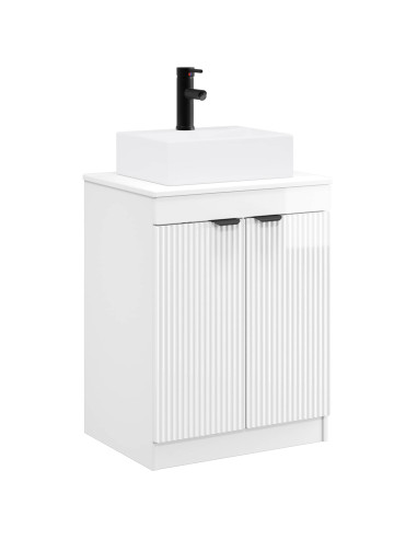 Set di mobili per il bagno Bianco Lucido Legno ingegnerizzato
