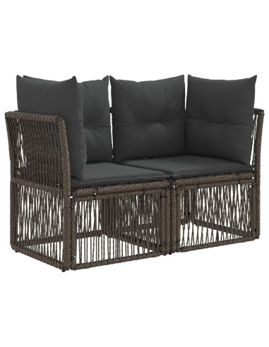 Set Divano da Giardino 11 pz Grigio e Grigio Scuro polyrattan