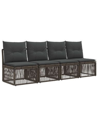 Set Divano da Giardino 11 pz Grigio e Grigio Scuro polyrattan