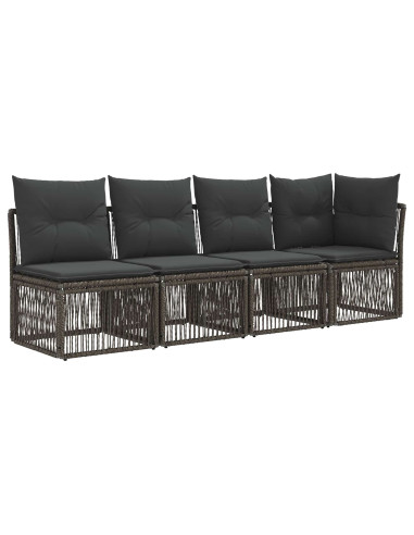 Set Divano da Giardino 12 pz Grigio e Grigio Scuro polyrattan