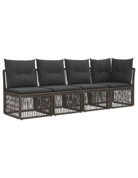 Set Divano da Giardino 12 pz Grigio e Grigio Scuro polyrattan