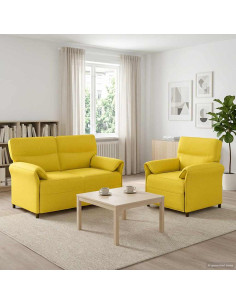 Set di divani 2 pz Giallo Chiaro Tessuto