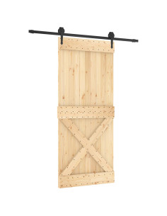 Porta scorrevole Naturale e Nero 90 x 210 cm 2