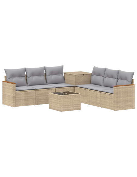 Set di divani 8 pz Beige e Grigio Chiaro
