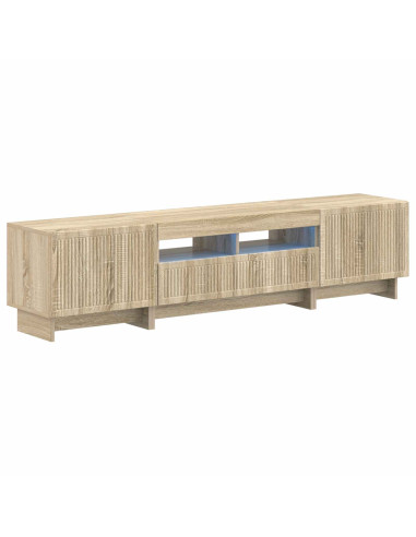 Mobile TV LED a 5 pezzi Rovere Sonoma Legno ingegnerizzato