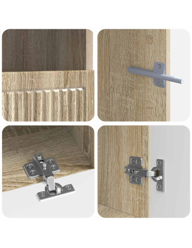 Mobile TV LED a 5 pezzi Rovere Sonoma Legno ingegnerizzato