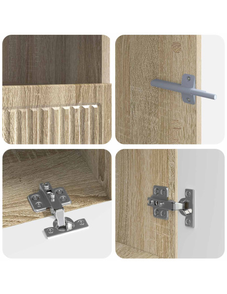 Mobile TV LED a 5 pezzi Rovere Sonoma Legno ingegnerizzato