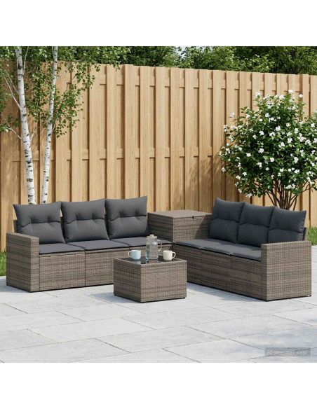 Set di divani 8 pz Grigio e Grigio Scuro