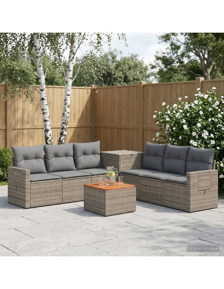 Set di divani 8 pz Grigio e Grigio Scuro