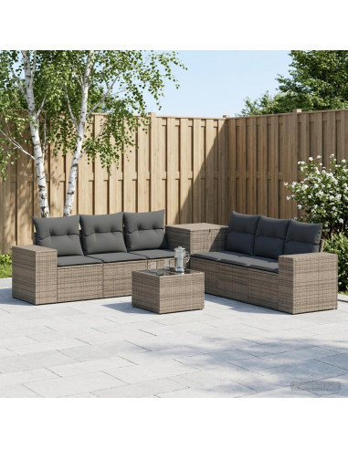 Set di divani 8 pz Grigio e Grigio Scuro